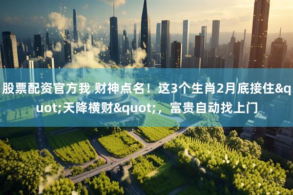 股票配资官方我 财神点名！这3个生肖2月底接住"天降横财"，富贵自动找上门